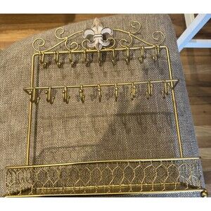 New Mocome Fleur De Lis Gold Jewelry Stand